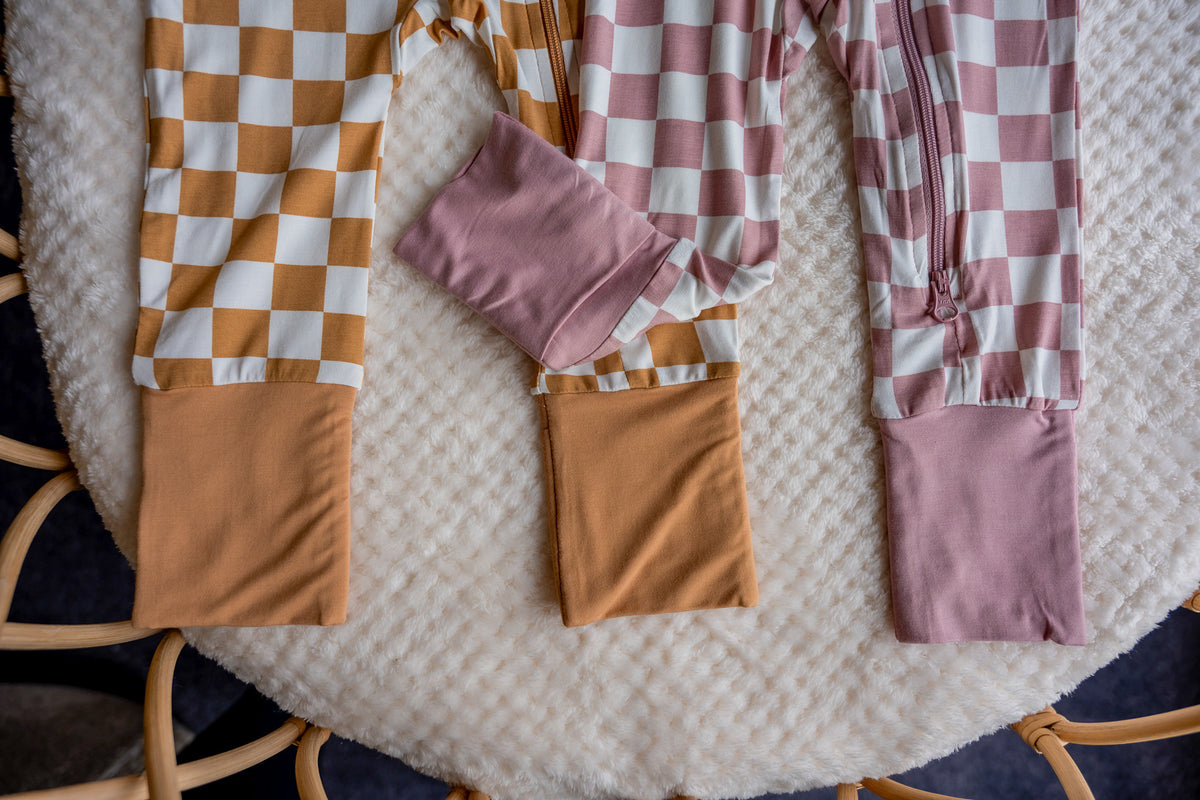 Bamboo LKC Checker Club Zip Romper