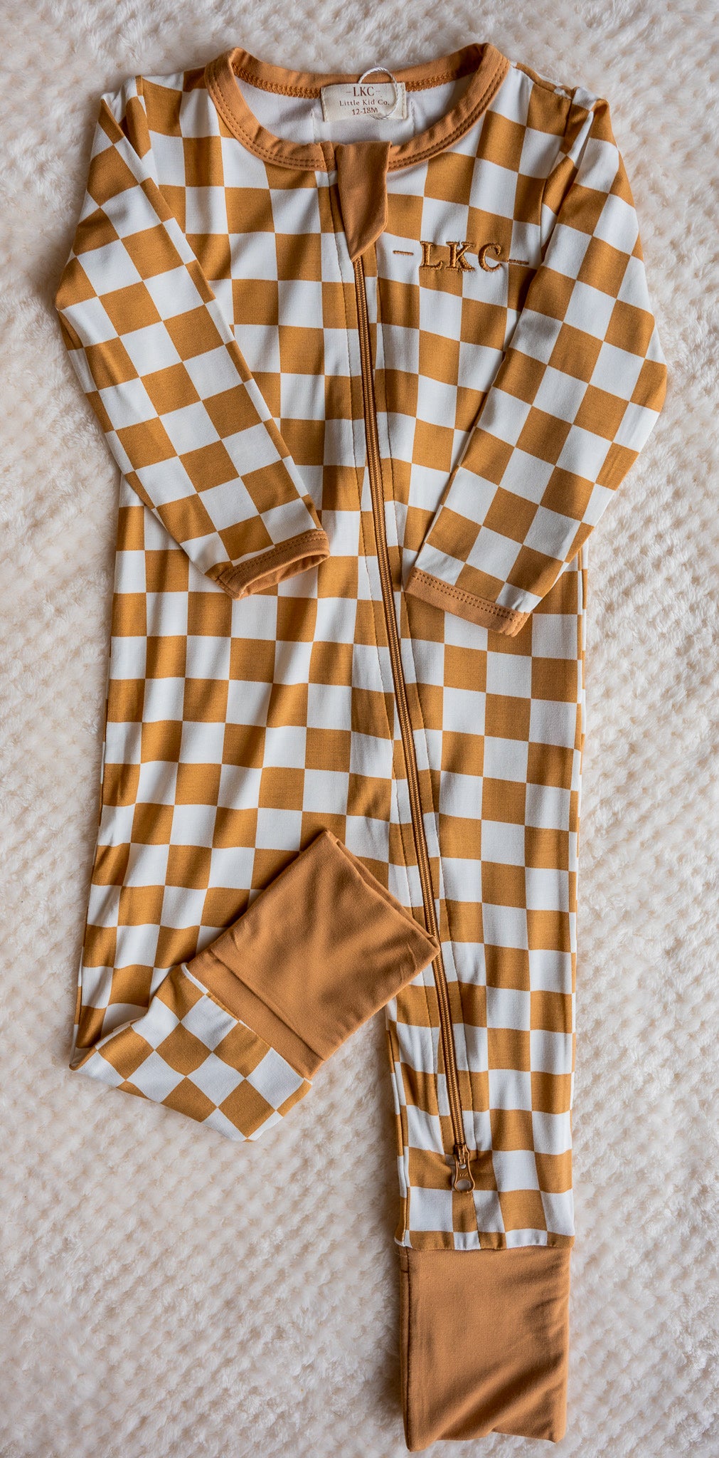 Bamboo LKC Checker Club Zip Romper