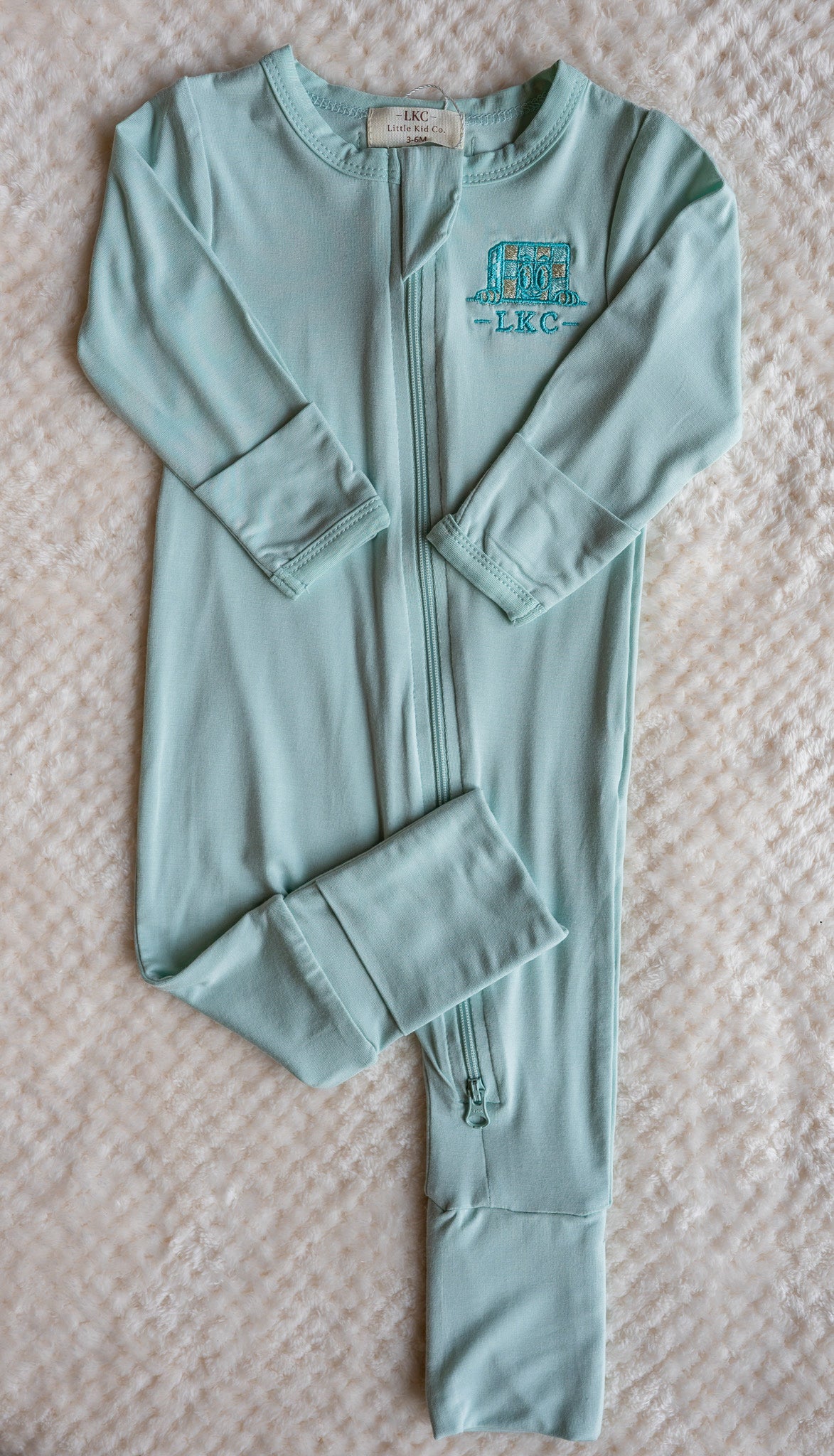 LKC Checker Club Bamboo Zip Romper