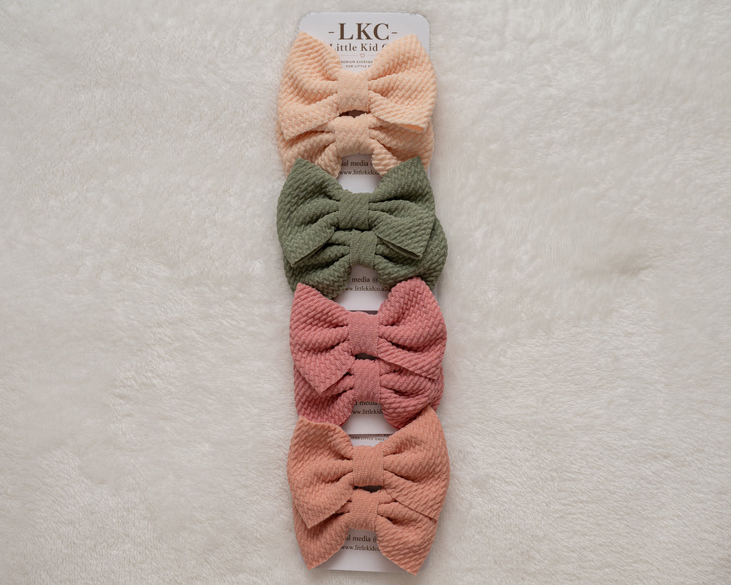 LKC Textured Bow Clip Duo