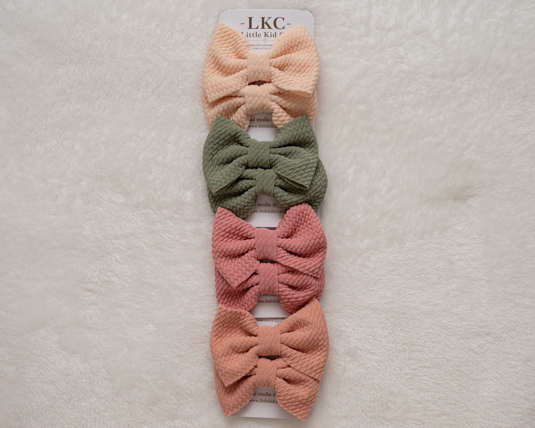 LKC Textured Bow Clip Duo