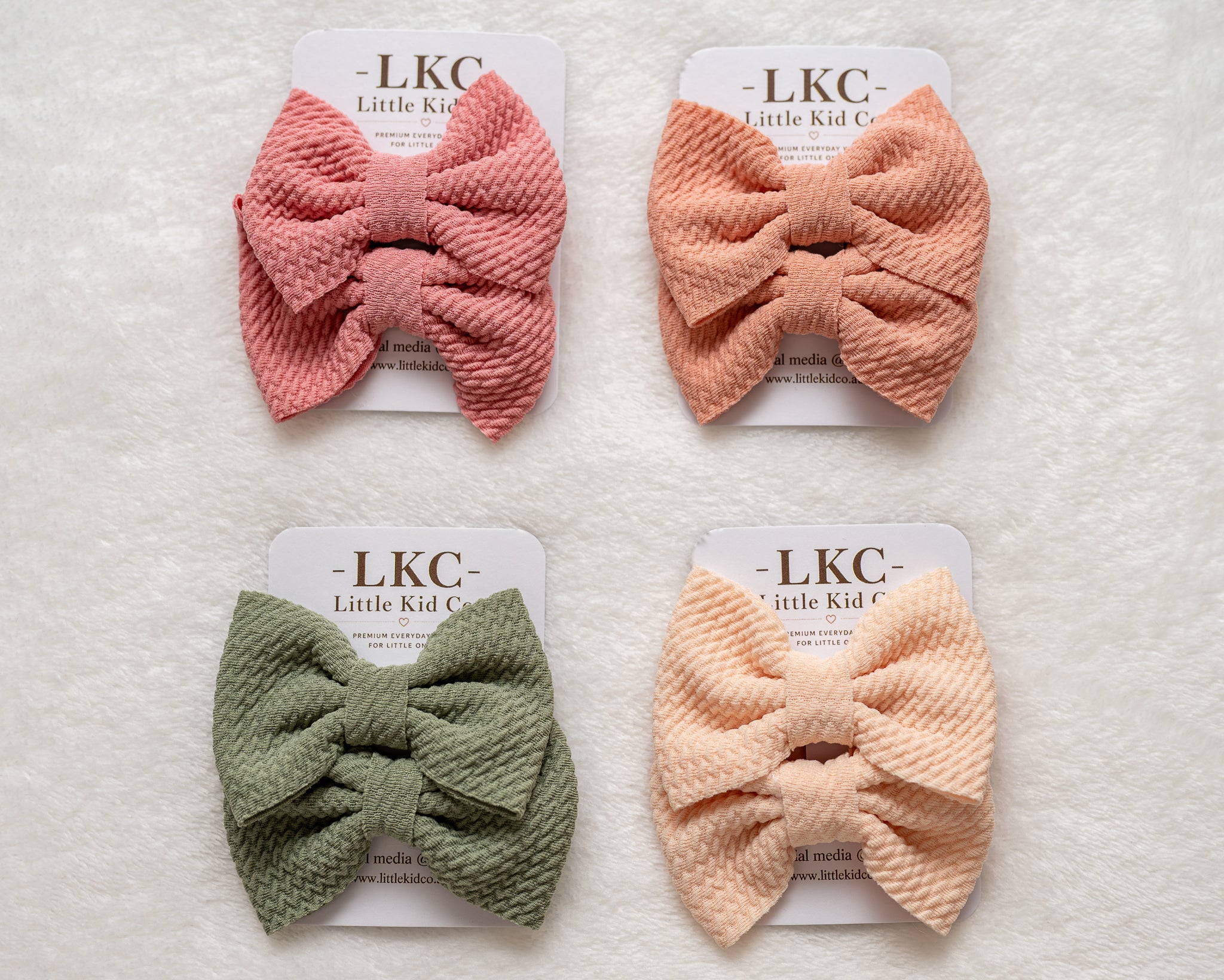 LKC Textured Bow Clip Duo