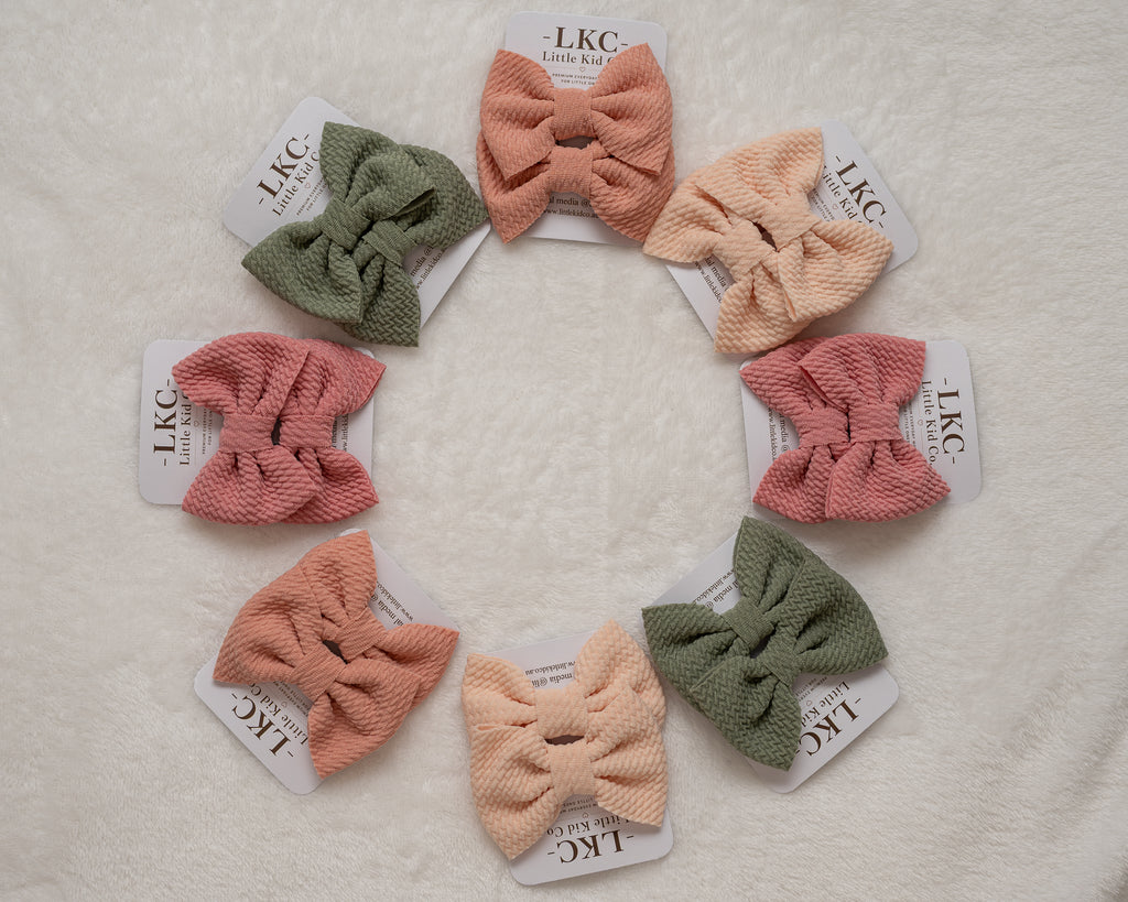 LKC Textured Bow Clip Duo