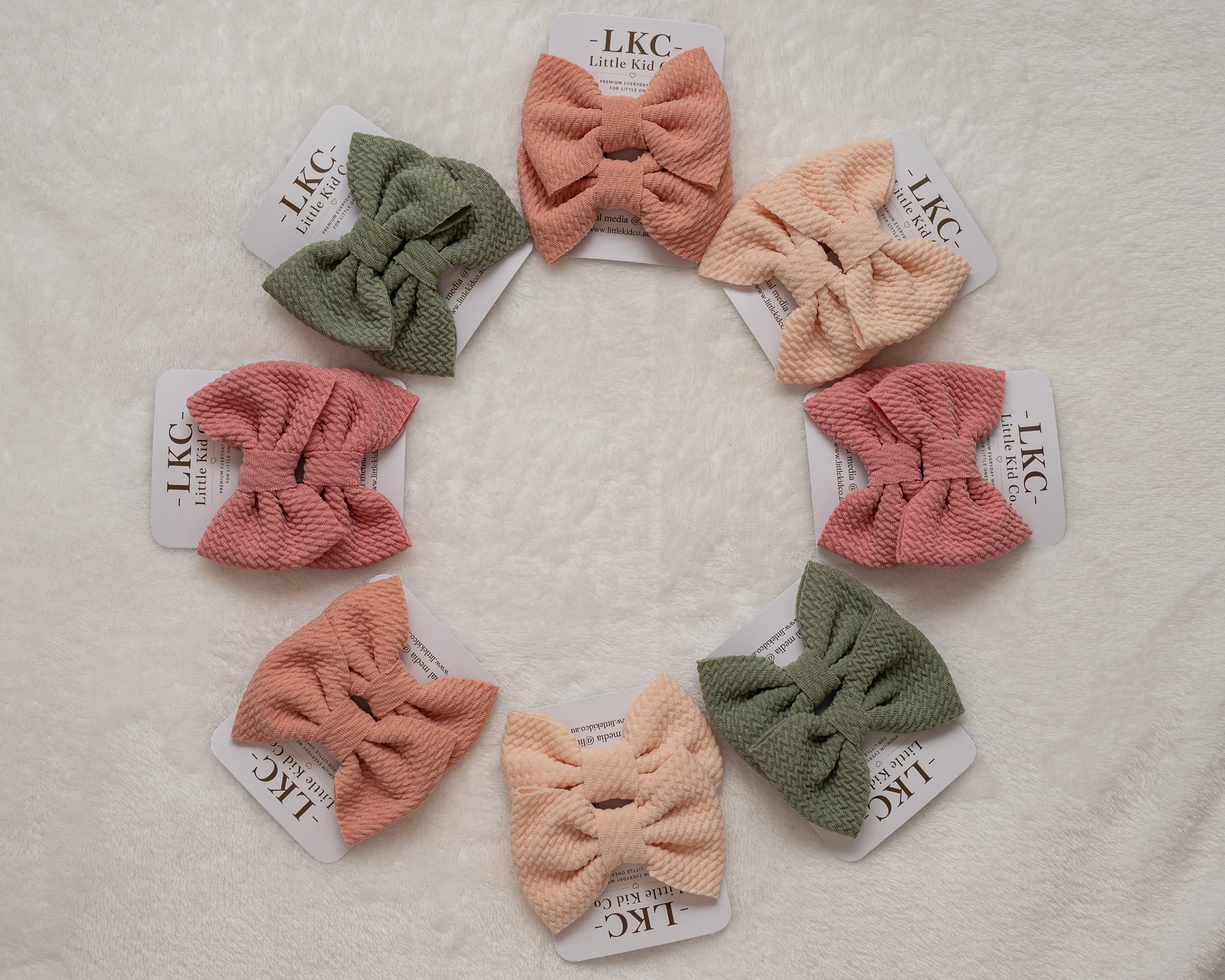 LKC Textured Bow Clip Duo