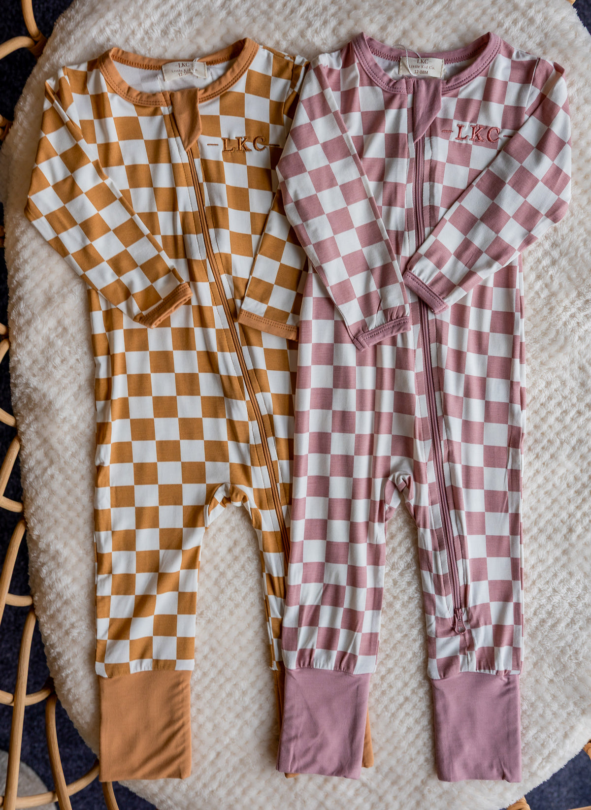Bamboo LKC Checker Club Zip Romper