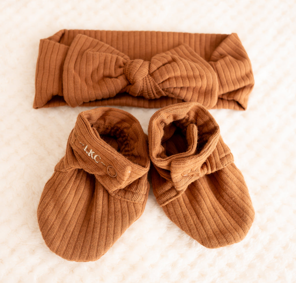 Stretch Organic Cotton Rib Booties