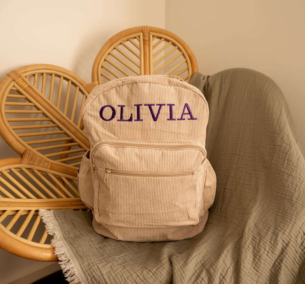 Personalised Corduroy Backpack