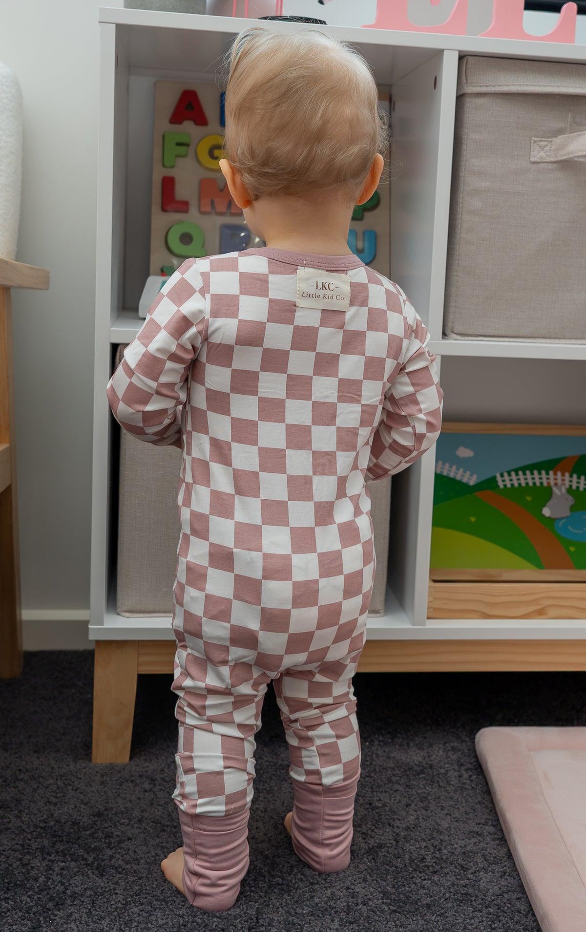 Bamboo LKC Checker Club Zip Romper