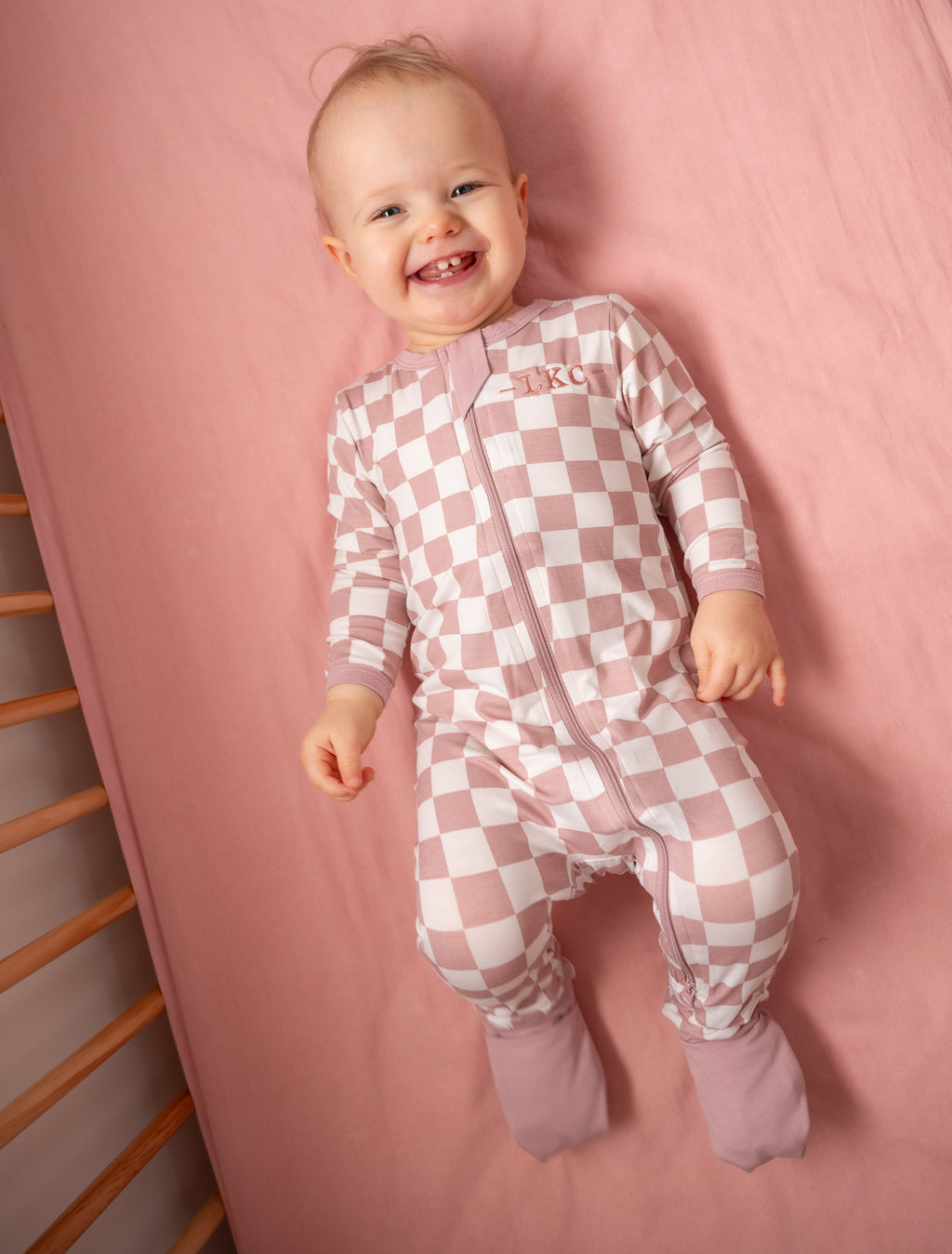 Bamboo LKC Checker Club Zip Romper