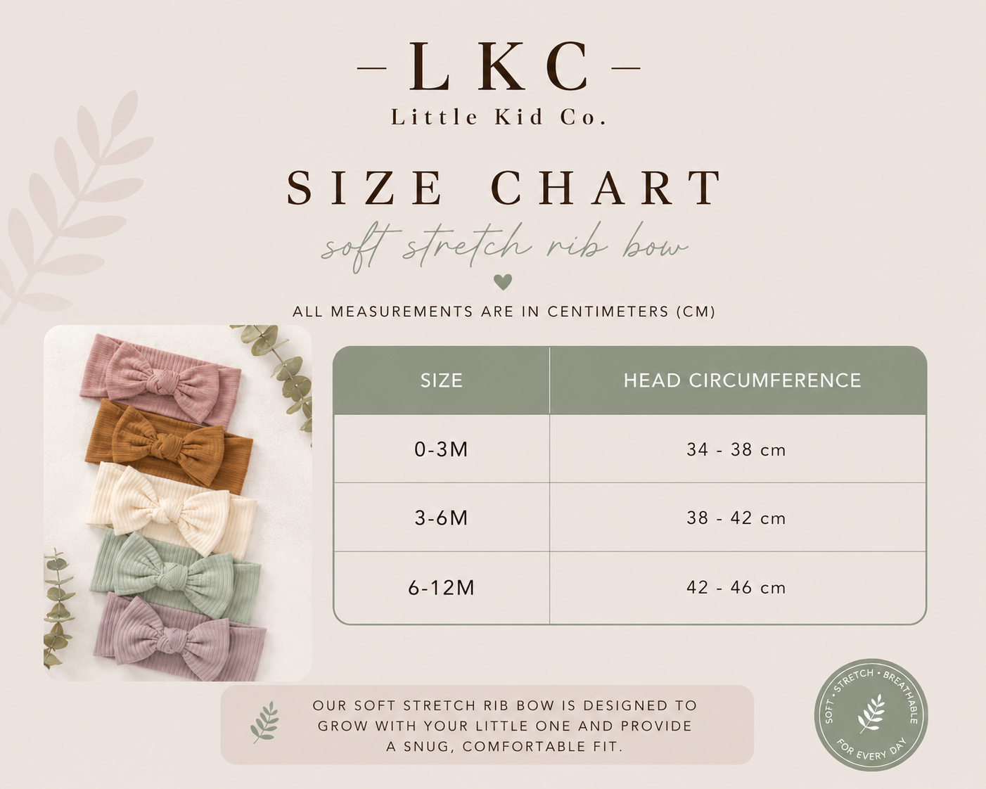 Stretch Organic Cotton Rib Bow Headband